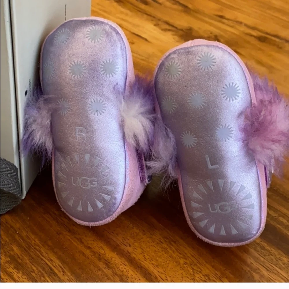 New Ugg Paz I Purple Fuzzy Bunny Bootie Ugg Size 02/03 6-12 months
